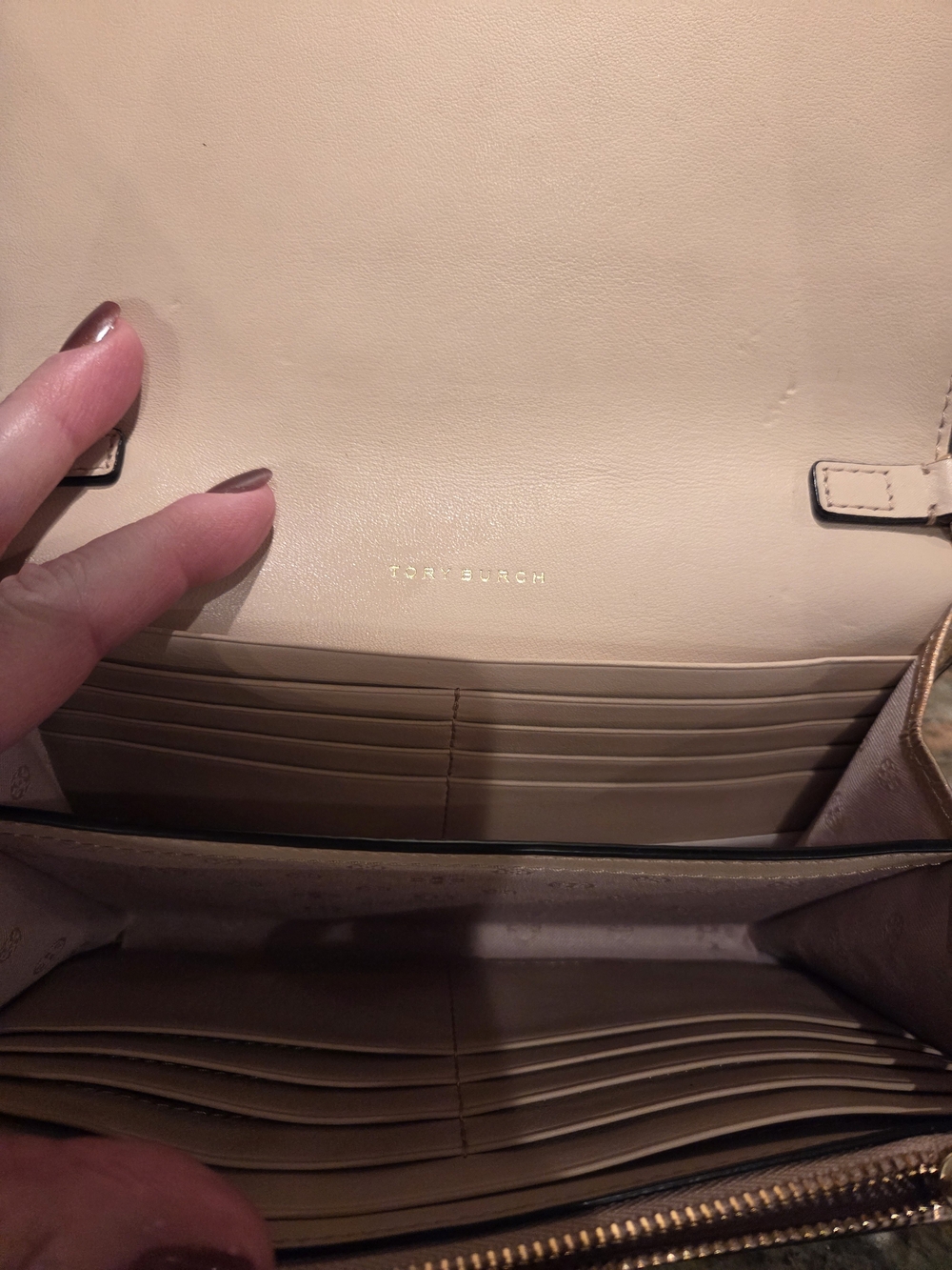 Tory Burch Iridescent Rose Gold Chain Crossbody Bag - Picture 6 of 9